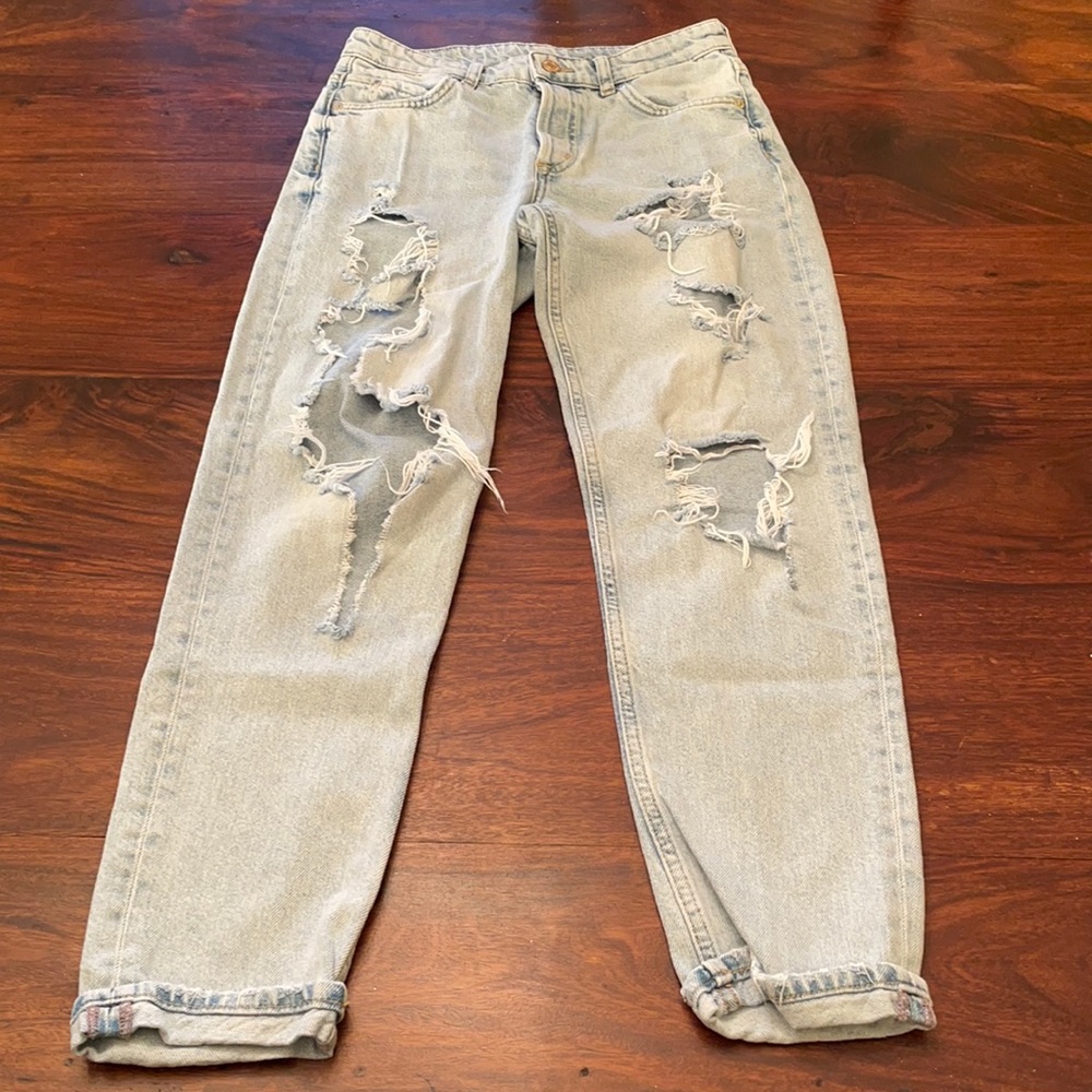 H&M ripped mom jeans